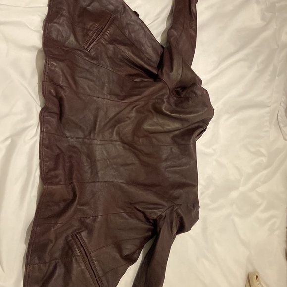 Maroon leather blazer for sale - Picture 4 of 4